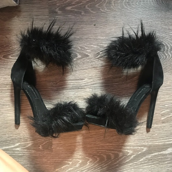 fuzzy high heels